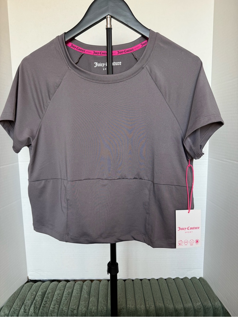 Juicy Couture Sport Women's Gray Short Sleeve Active Top